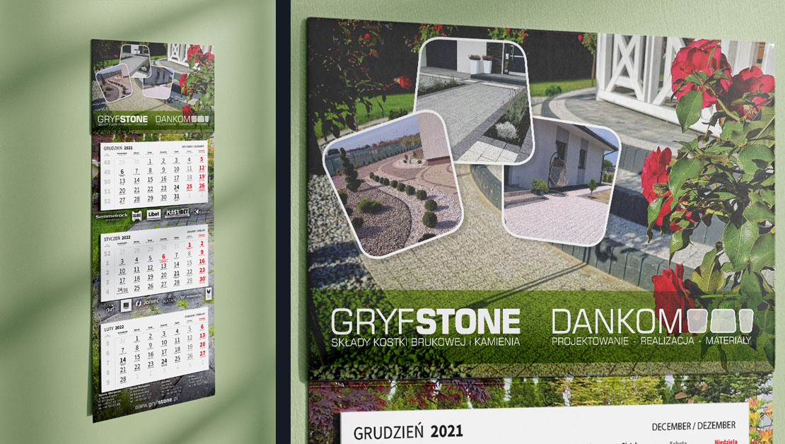 Kalendarz trójdzielny Gryfstone - Dankom